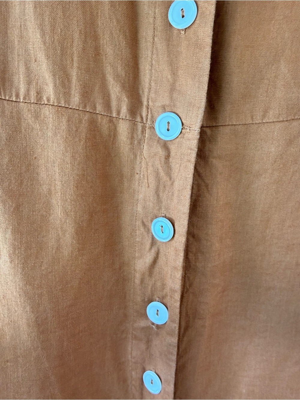 Quince linen button front dress Terracotta SzM - Picture 6 of 14
